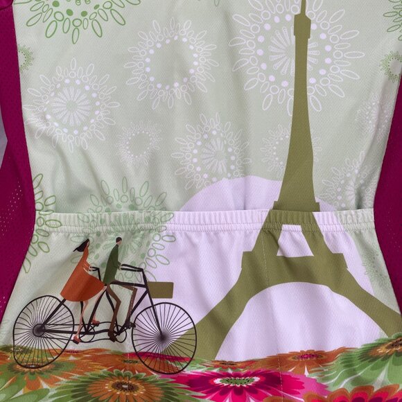 Super Cute Women's Bike Jersey France Eiffel Tower - Picture 5 of 5